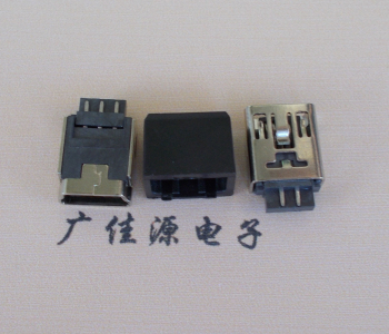 辽宁MINI USB 5Pin接口 带护套焊线母座 B型180度铜壳