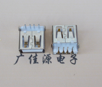 辽宁USB母座接口 AF90度沉板1.9引脚4P插件白胶芯直边