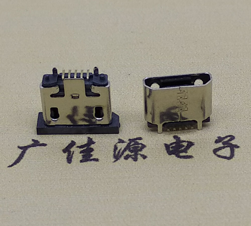 辽宁micro usb5p母座立式贴板H=5.1无边有柱