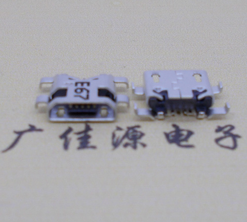 辽宁Micro usb 反向沉板1.2mm接口四脚插直边无导位