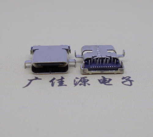 辽宁卧式沉板usb 3.1 type-c24p母座,端前插后贴smt连接器