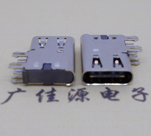 辽宁侧插USB3.1接头座子.90度type-c母座.6p侧插连接器
