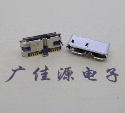 辽宁 双接口micro usb3.0母座有卷边10pin三个固定脚插板