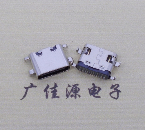 辽宁type c16p沉板母座破板0.8mm/1.0mm/1.2mm/1.6mm四脚插板端子SMT总体长度L=6.5mm