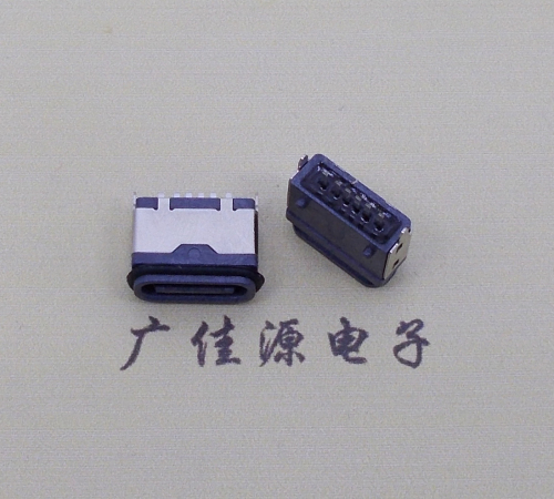 辽宁usb type c6p防水立插母座两脚插带定位柱