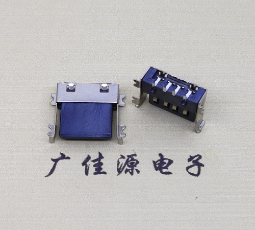 辽宁薄胶芯母座 USB2.0卧式贴板A母10.0短体尺寸
